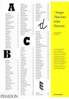 YOUNGER THAN JESUS. ARTIST DIRECTORY