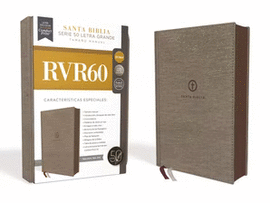 RVR60 SANTA BIBLIA SERIE 50 LETRA GRANDE, TAMAÑO MANUAL, TAPA DURA,TELA, GRIS