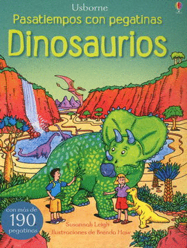 PASATIEMPOS CON PEGATINAS. DINOSAURIOS