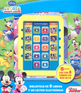 DISNEY LA CASA DE MICKEY MOUSE BIBLIOTECA DE 8 LIBROS Y MI LECTOR LECTOR ELECTRÓNICO