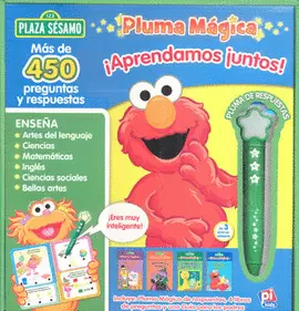 PLUMA MÁGICA 123 PLAZA SESAMO 450 PREGUNTAS Y RESPUESTAS C/4 LIBROS Y PLUMA