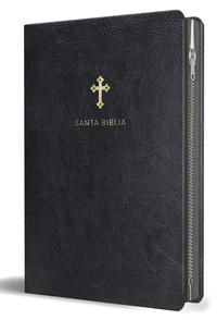 BIBLIA REINA VALERA 1960 LETRA GRANDE. SÍMIL PIEL NEGRO CON CREMALLERA