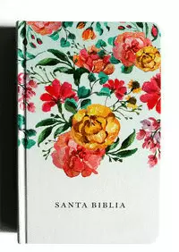 BIBLIA RVR 1960 LETRA GRANDE TAMAÑO MANUAL, NOMBRES DE DIOS, FLORES ANARANJADAS