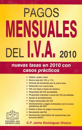 PAGOS MENSUALES DEL IVA 2010