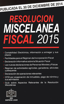RESOLUCION MISCELANEA FISCAL 2015