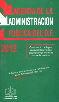 AGENDA DE LA ADMINISTRACION PUBLICA DEL DF 2012