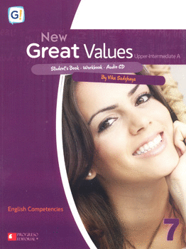 NEW GREAT VALUES 7 UPPER INTERMEDIATE A STUDENTS BOOK WORKBOOK C/AUDIO CD