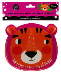 LIBRO INTERACTIVO CON TÍTERE DE MANO PARA LA HORA DEL BAÑO: TIGRE