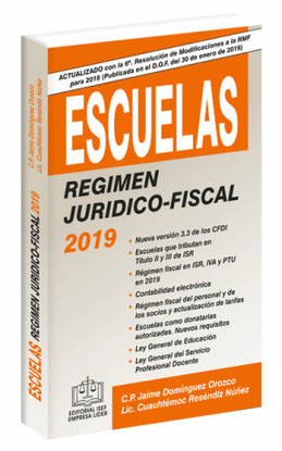 ESCUELAS REGIMEN JURIDICO-FISCAL 2019