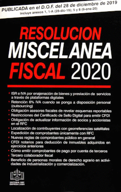 RESOLUCION MISCELANEA FISCAL 2020