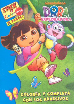 DORA LA EXPLORADORA COLOREA Y COMPLETA CON LOS ADHESIVOS