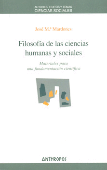 FILOSOFIA DE LAS CIENCIAS HUMANAS Y SOCIALES