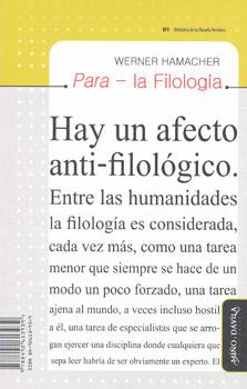 PARA LA FILOLOGÍA 95 TESIS SOBRE LA FILOLOGÍA