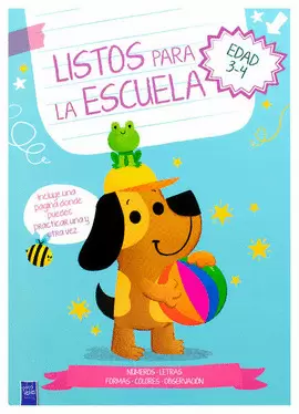 LIBRO INFANTIL DE ACTIVIDADES: LISTOS PARA LA ESCUELA: EDAD 3-4 - PERRO
