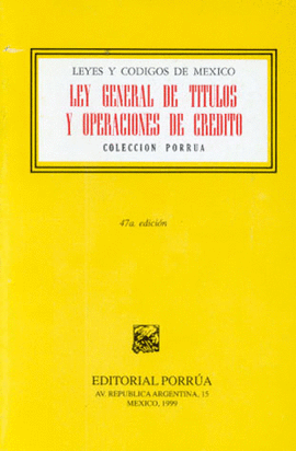 LEY GENERAL DE TITULOS Y OPERACIONES DE CREDITO