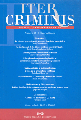 ITER CRIMINIS 15 REVISTA DE CIENCIAS PENALES CUARTA EPOCA