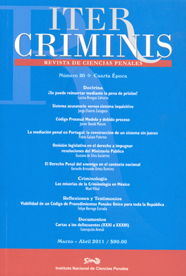 ITER CRIMINIS 20 REVISTA DE CIENCIAS PENALES CUARTA EPOCA