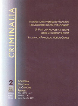 CRIMINALIA AÑO 77 NUMERO 2 MAYO AGOSTO 2011