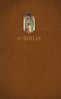 BIBLIA CATÓLICA LETRA GRANDE, TAPA DURA MARRÓN CON LA VIRGEN DE GUADALUPE CON INDICE