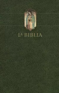 BIBLIA CATÓLICA LETRA GRANDE, TAPA DURA VERDE CON LA VIRGEN DE GUADALUPE CON ÍNDICE